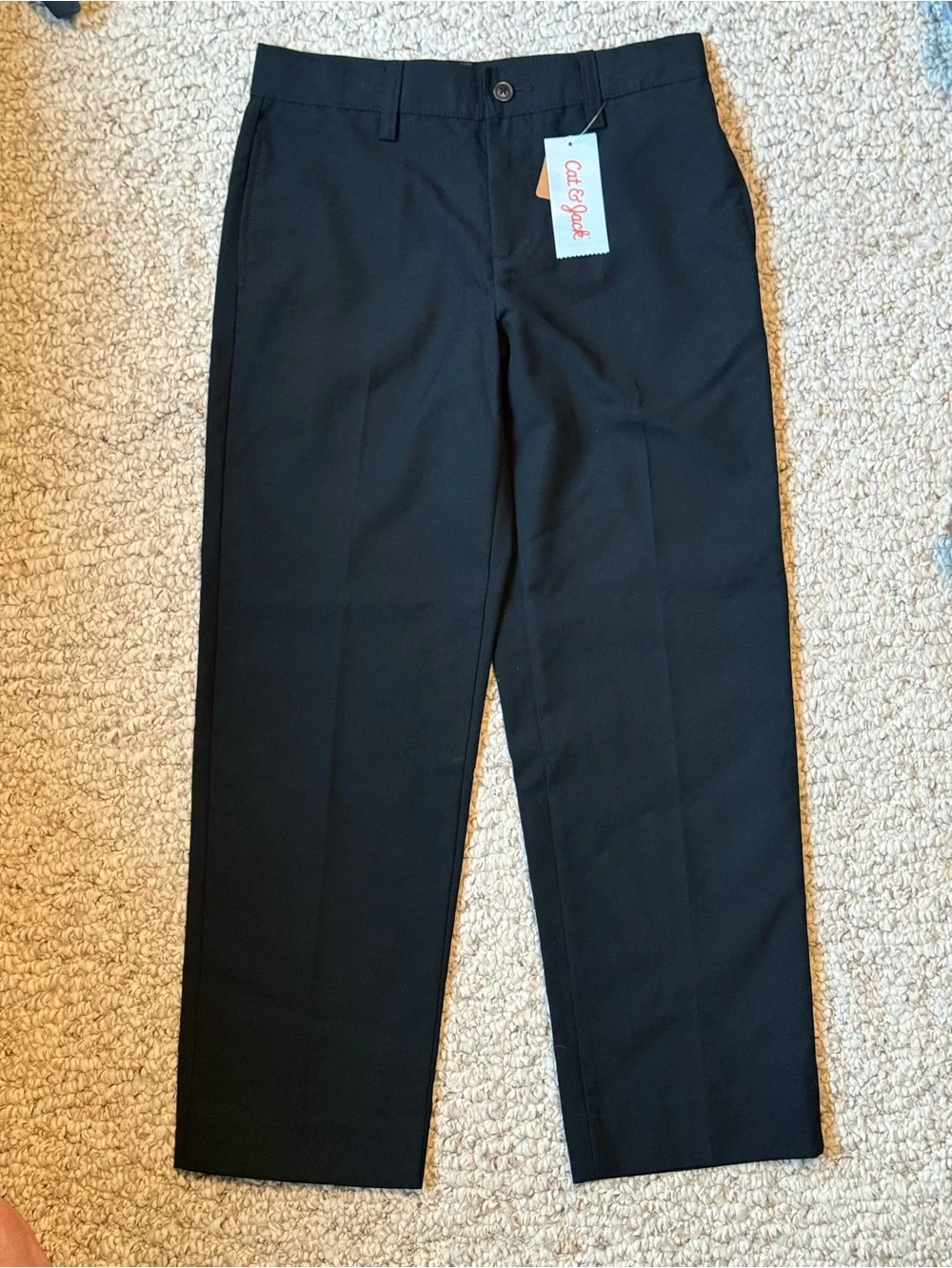 Cat & Jack Black Boys' Flat-Front Dress/Suit Pants